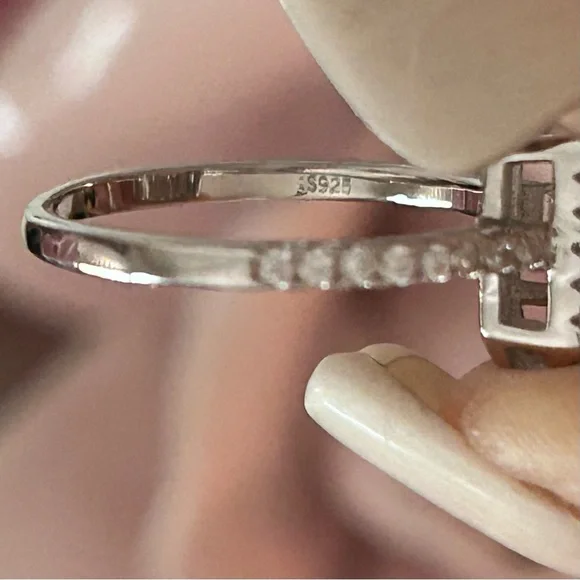 2 Carat Princess Moissanite Diamond Ring Set 5 - Picture 4 of 11